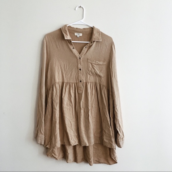 Umgee Tops - Babydoll shirt Mustard Gold